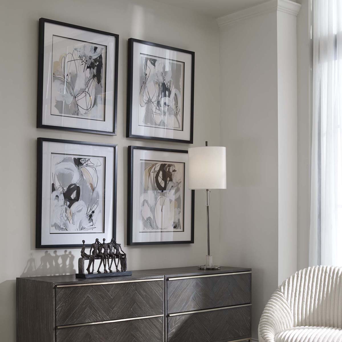 Uttermost Tangled Threads Abstract Framed Prints, S/4