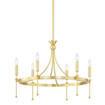 Hudson Valley Lighting Gates 6 Light Chandelier - Aged Brass