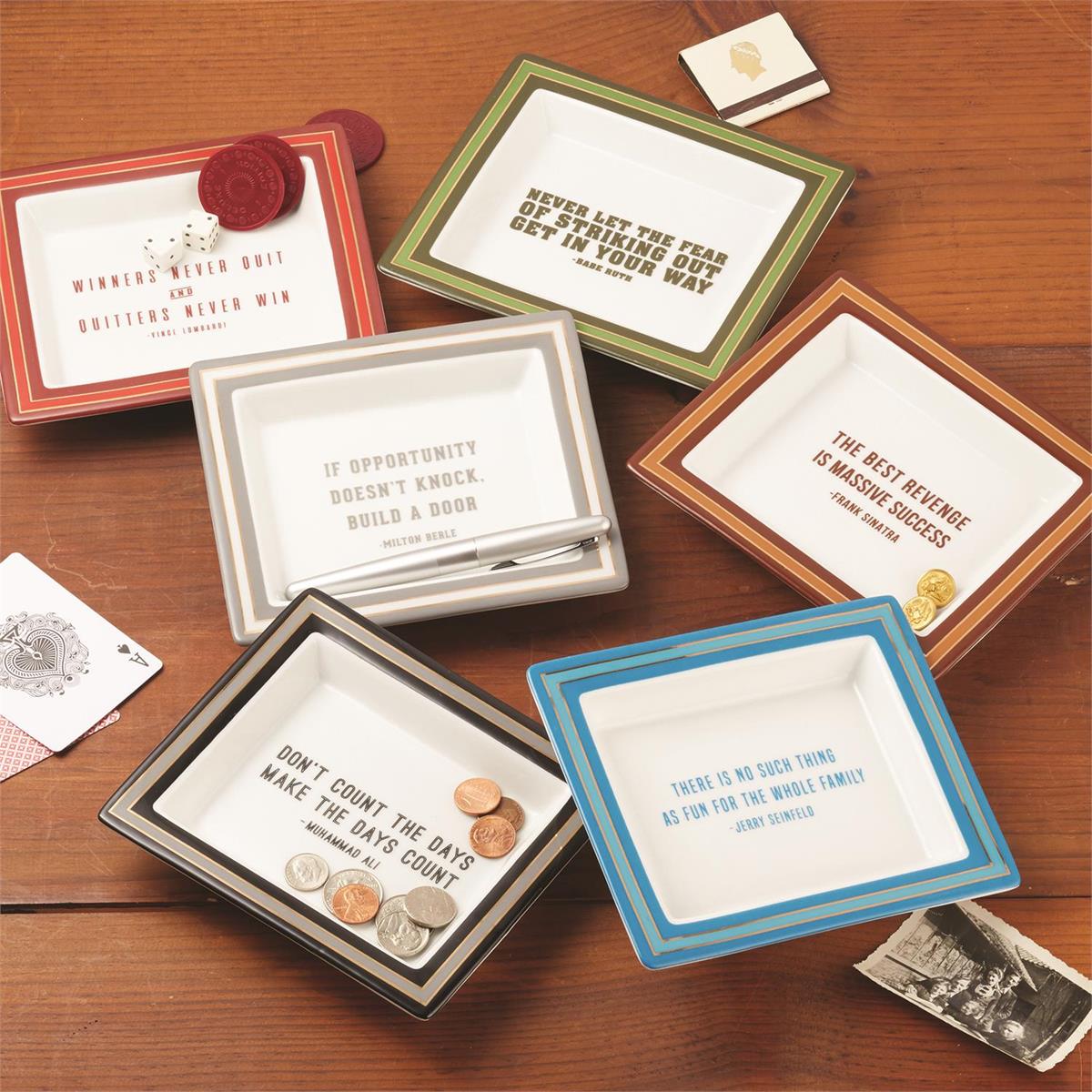 Two's Company S/6 Wise Sayings Gentleman's Desk Trays Each in Gift Box