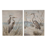 Two's Company Shore Bird Hand-Painted Wall Art - Canvas (set of 2)