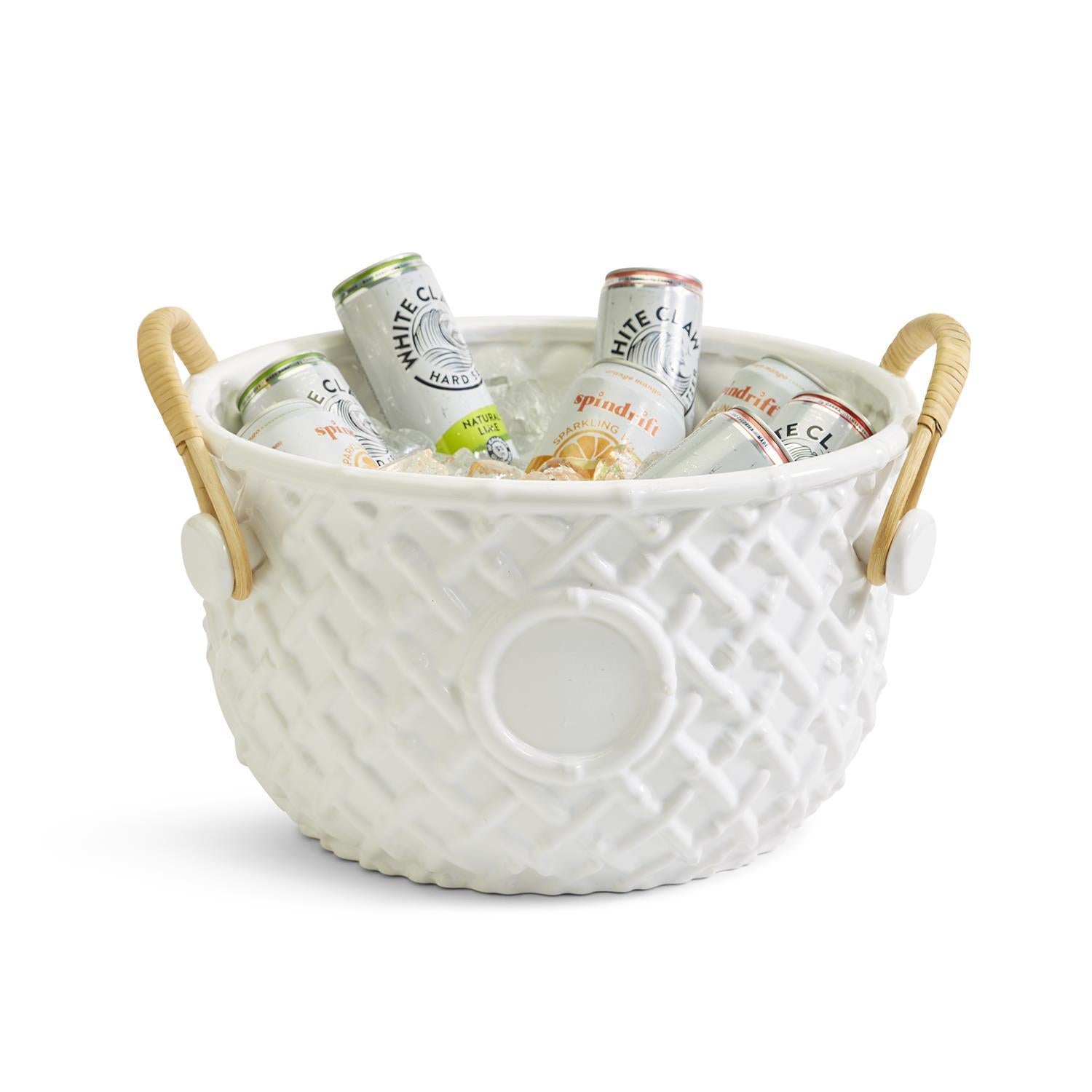Two's Company Hampton Faux Bamboo Fretwork Party Bucket - Thumbnail 2