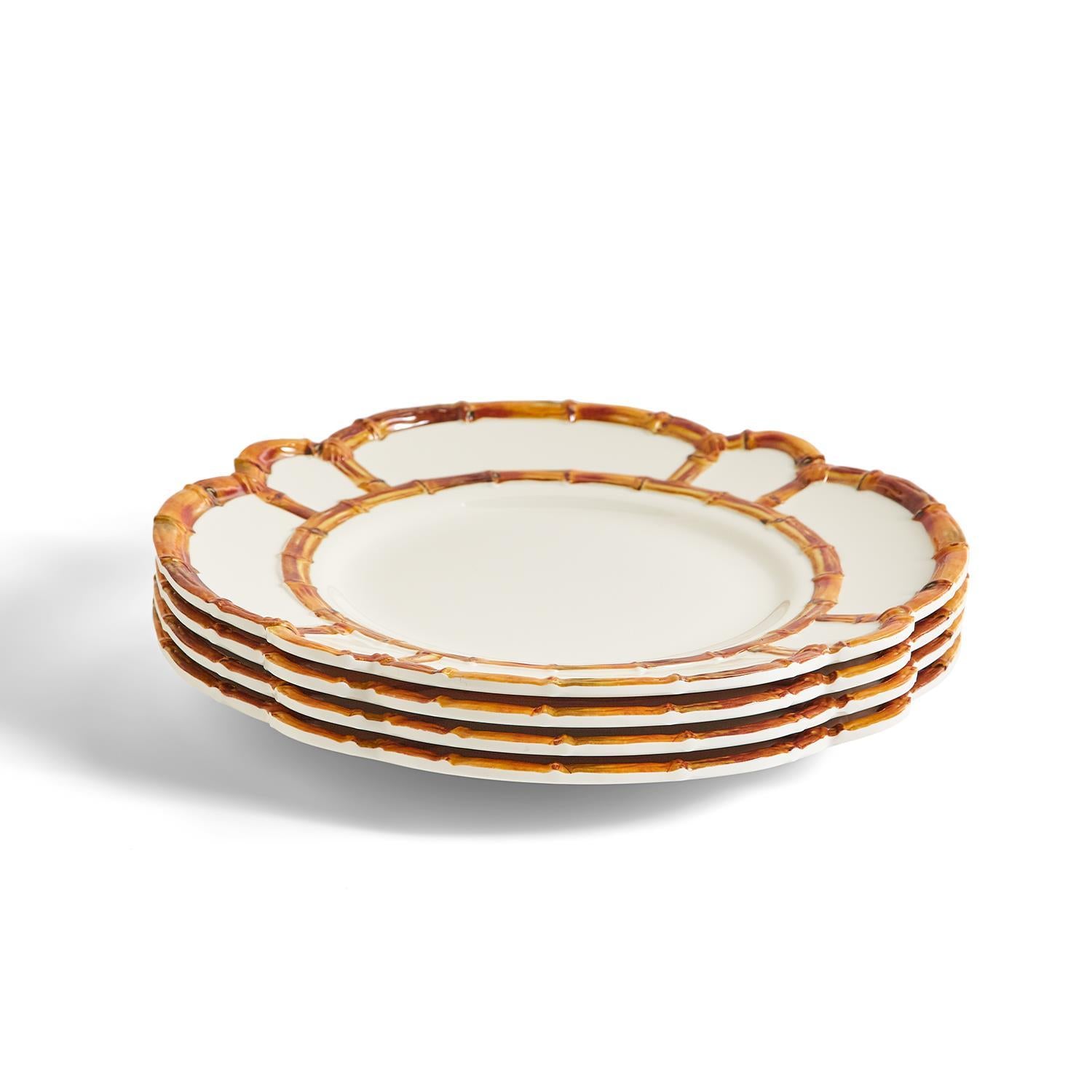 Two's Company S/4 Bamboo Touch Dinner Plate