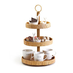 Two's Company Adjustable 3 Tiered Hand-Crafted Rattan Centerpiece
