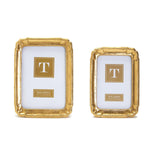 Two's Company S/2 Gold Leaf Photo Frames