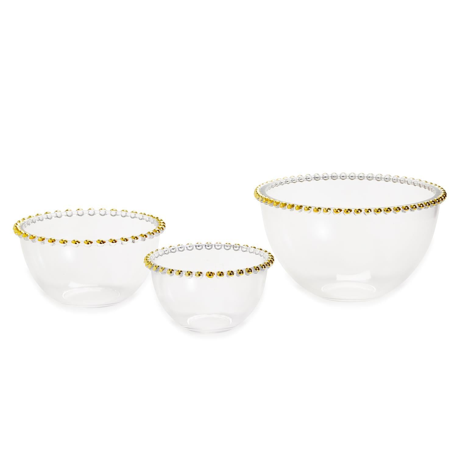 Two's Company Golden Beads S/3 Bowls