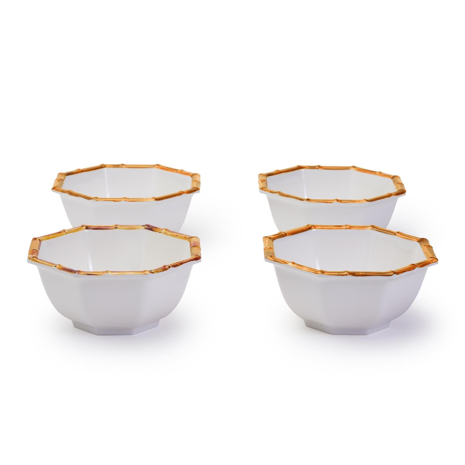 Two's Company S/4 Bamboo Touch Octagonal Bowls