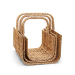 Two's Company S/3 Fish Bone Weave Hand-Crafted Carrier Baskets