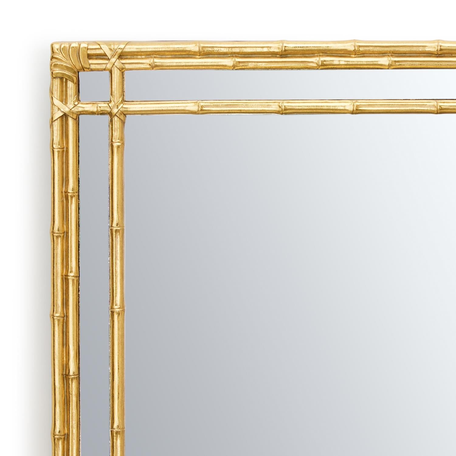 Two's Company Golden Bamboo Hanging / Standing Mirror
