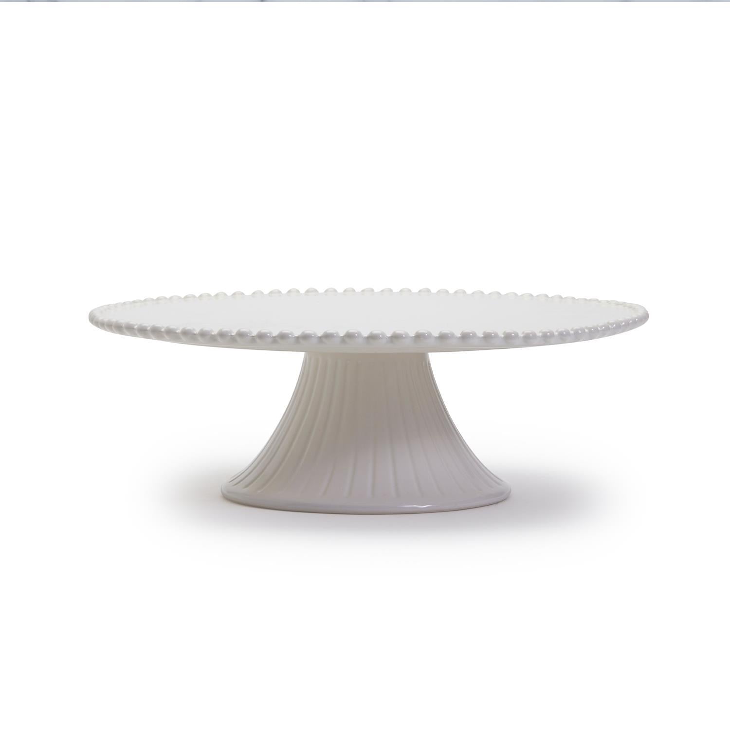 Two's Company Heirloom Pearl Edge Pedestal Platter