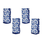Two's Company Chinoiserie Blue Floral S/4 Scalloped Edge Printed Napkins