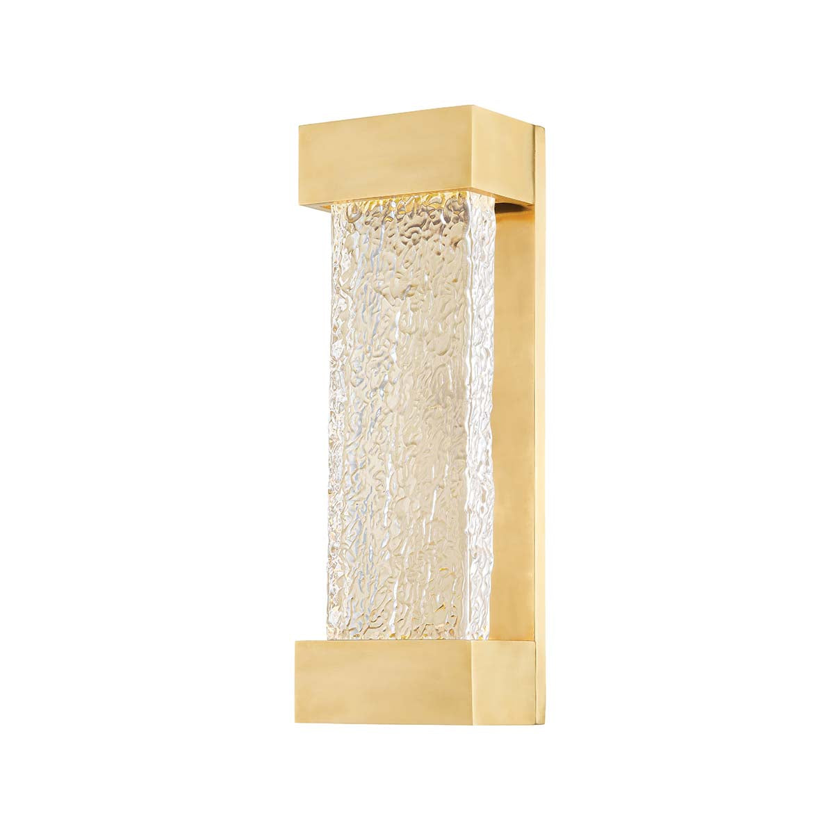 Hudson Valley Lighting Tannersville Ice Glass 1 Light Wall Sconce - Aged Brass