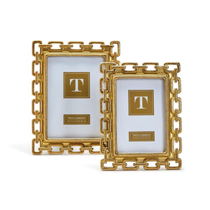 Two's Company Gold Chain S/2 Photo Frame