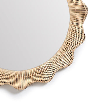 Wicker Weave Hand-Crafted Wall Mirror