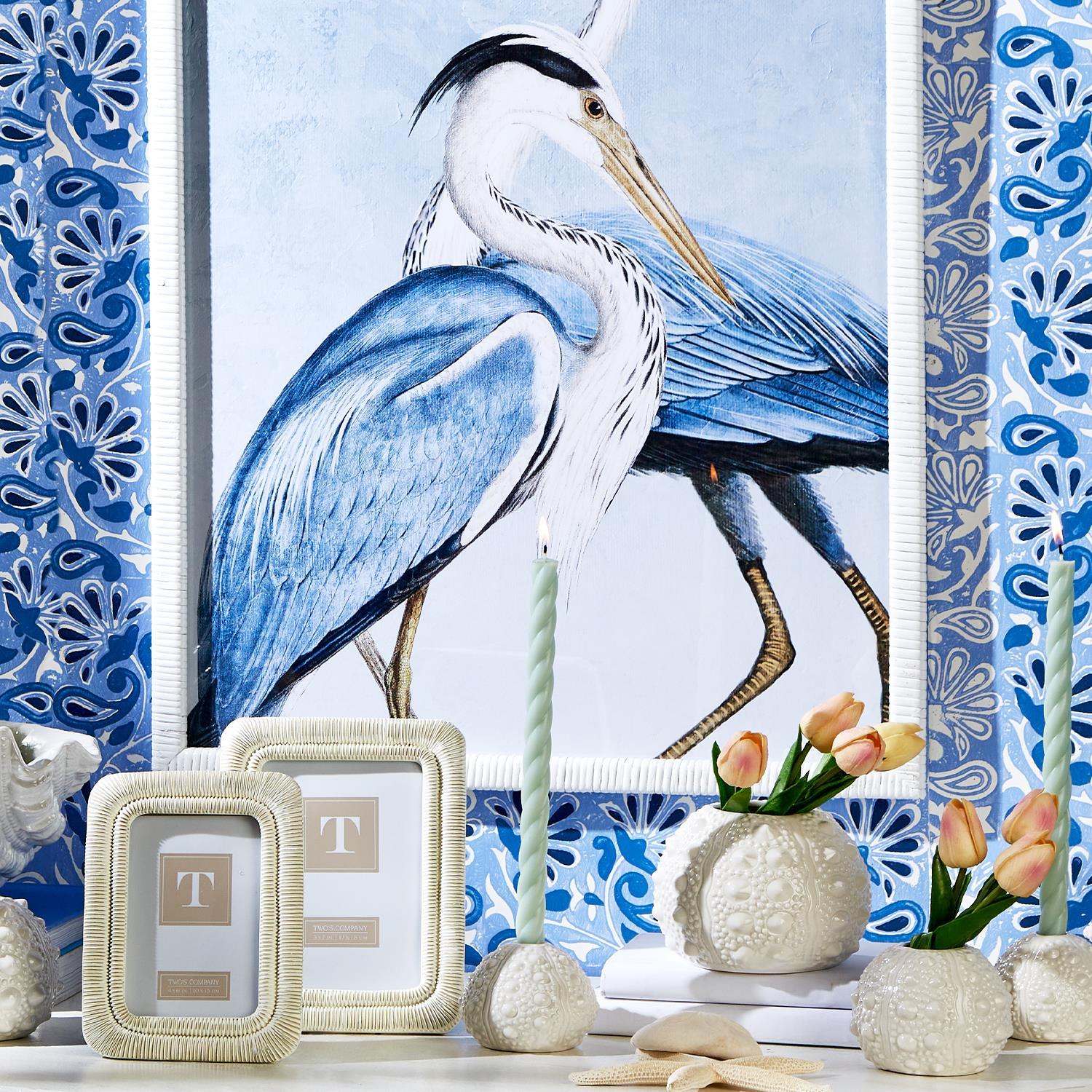 Water Bird Wall Art in Hand-Crafted Rattan Frame