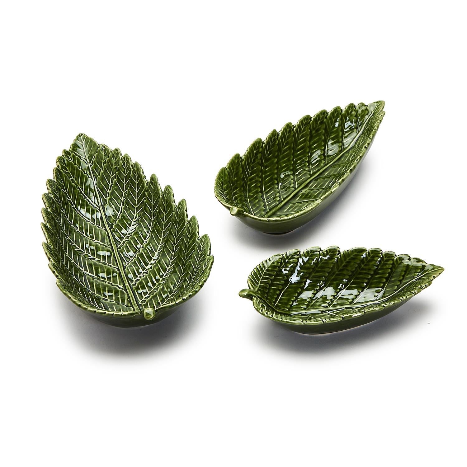 S/3 Fern Leaf Tid Bit Plates