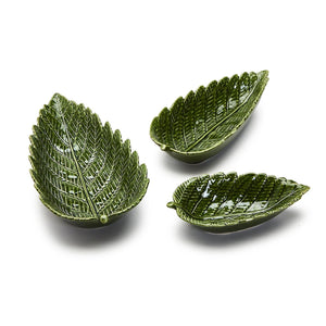 Two's Company S/3 Fern Leaf Tid Bit Plates