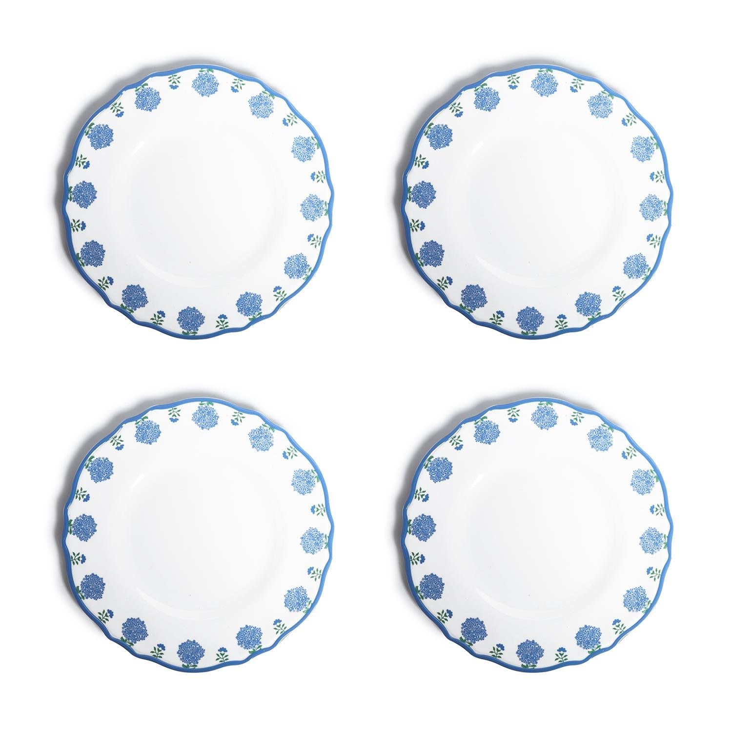 Hydrangea Melamine  S/4 Dinner Plates