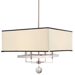 Hudson Valley Lighting Gresham Park 4 Light Chandelier With Black Trim On Shade - Polished Nickel