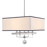 Hudson Valley Lighting Gresham Park 4 Light Chandelier With Black Trim On Shade - Polished Nickel