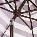 Safavieh Maui Single Scallop Striped 9Ft Crank Push Button Tilt Umbrella , PAT8011