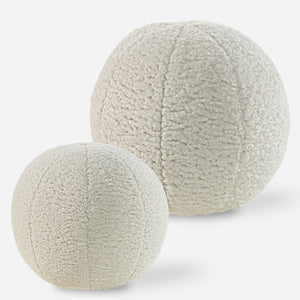 Uttermost Capra Ball Sheepskin Pillows S/2