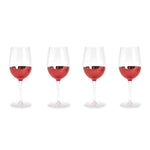 Two's Company Red Hot Set of 4 Pc Faceted Wine Glasses