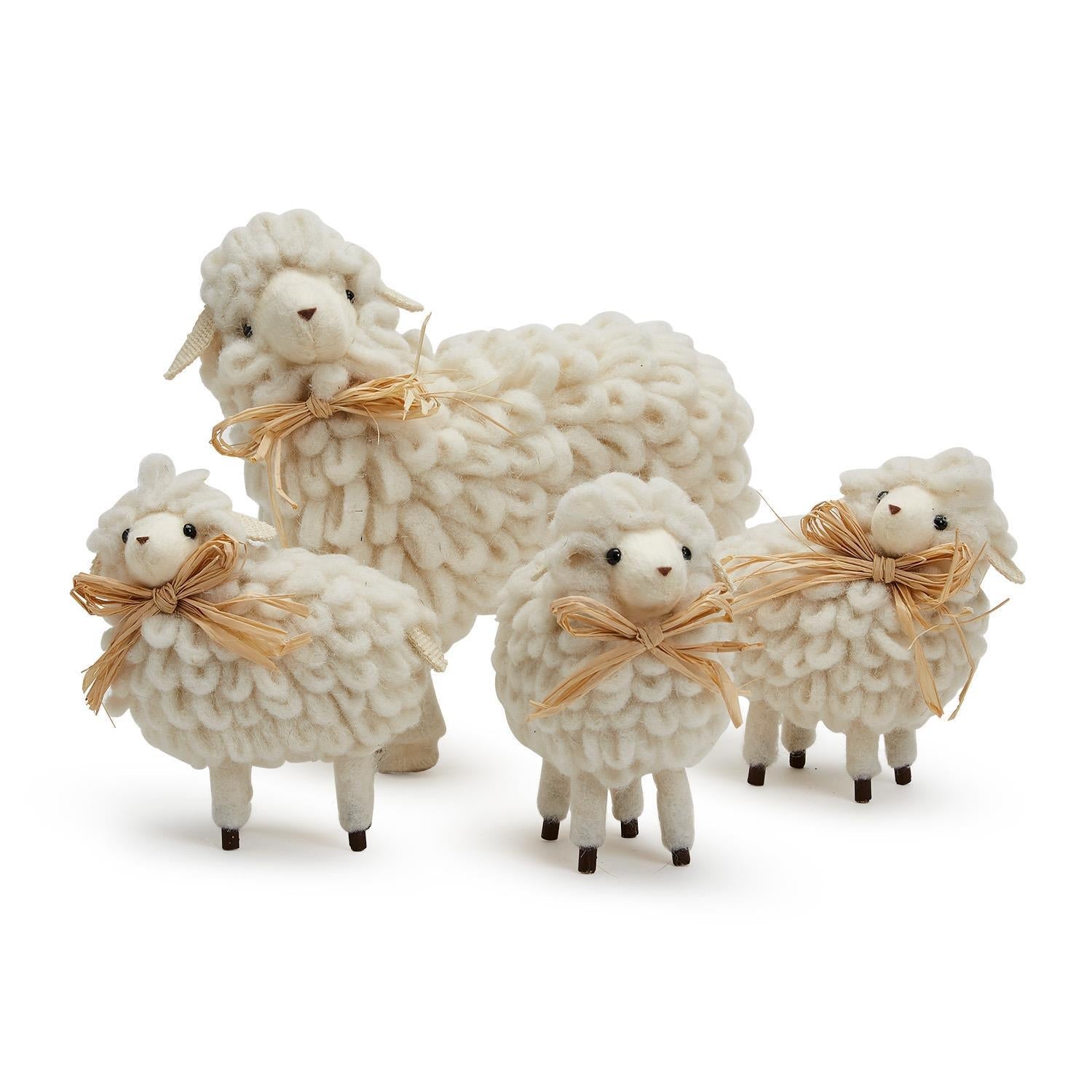 Flock of Sheep S/4 with Raffia Tie