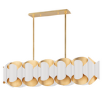 Hudson Valley Lighting Banks 12 Light Island Light - Gold Leaf/White