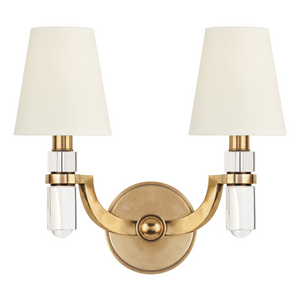 Hudson Valley Lighting Dayton 2 Light Wall Sconce W/White Shade