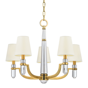Hudson Valley Lighting Dayton 5 Light Chandelier W/White Shade