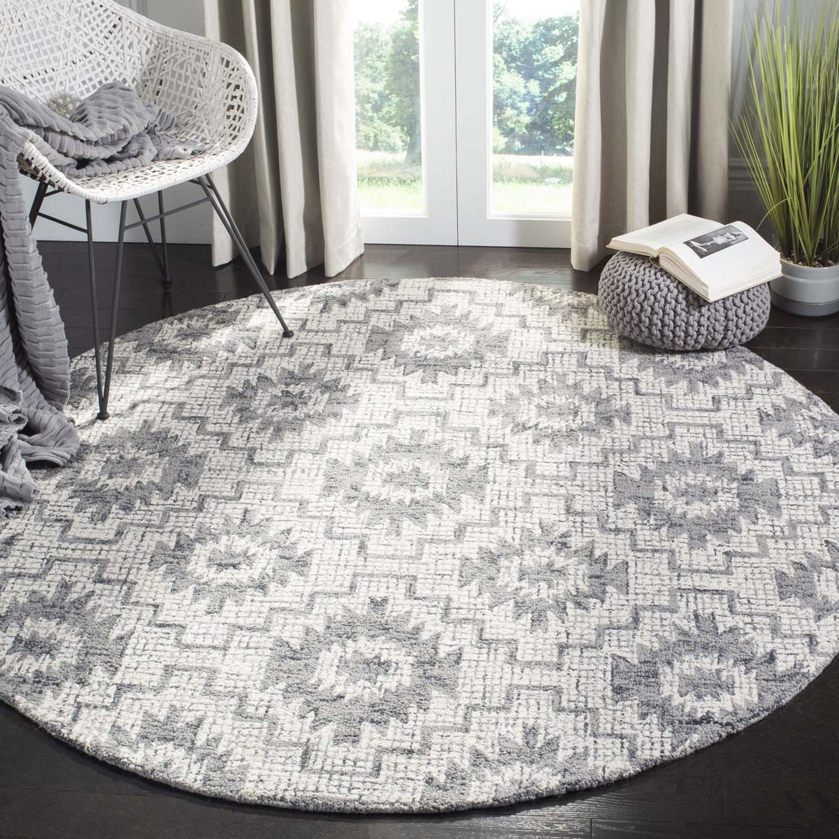 Safavieh Abstract 202 Rug, ABT202 - Ivory / Dark Grey