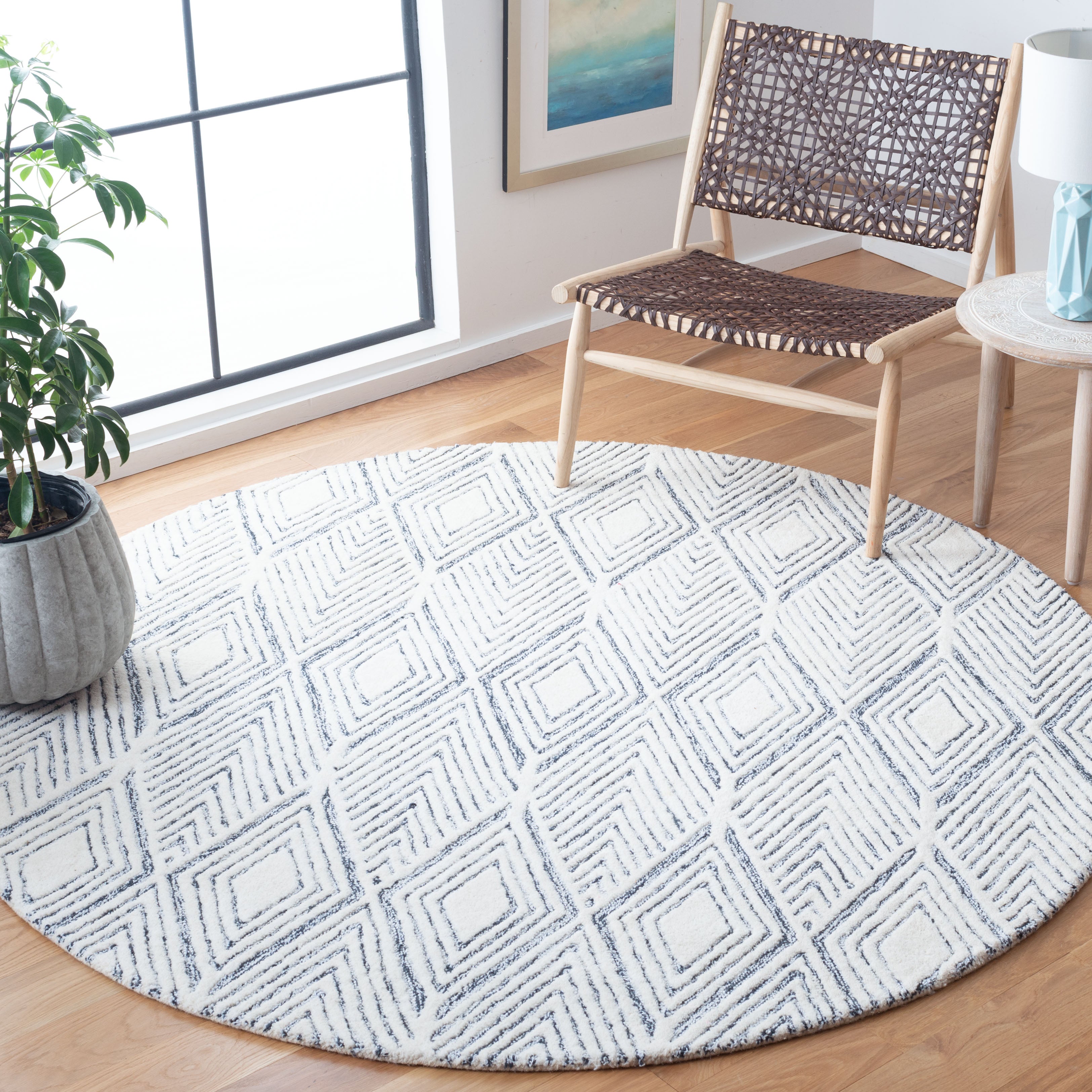 Safavieh Abstract 350 Rug, ABT350 - Ivory / Charcoal