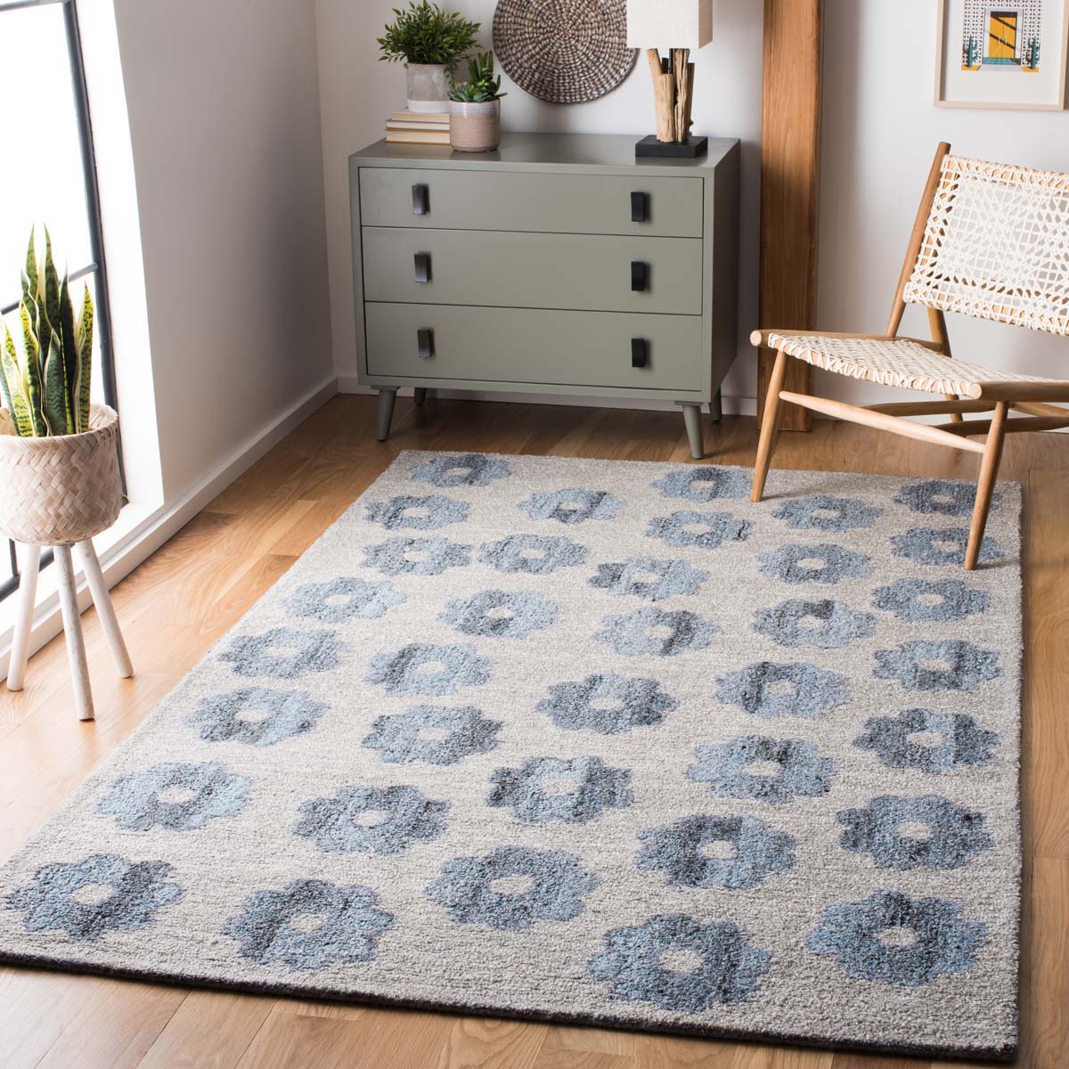 Safavieh Abstract 637 Rug, ABT637 - Grey / Blue