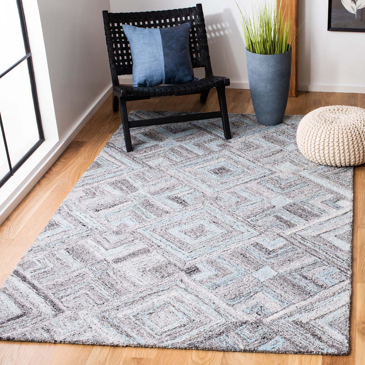 Safavieh Abstract 642 Rug, ABT642 - Grey / Turquoise