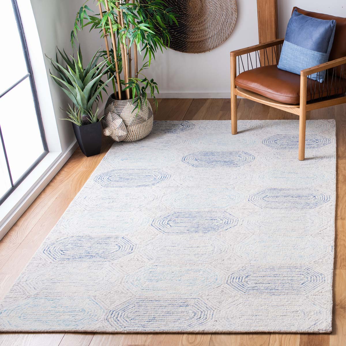 Safavieh Abstract 650 Rug, ABT650 - Ivory / Blue