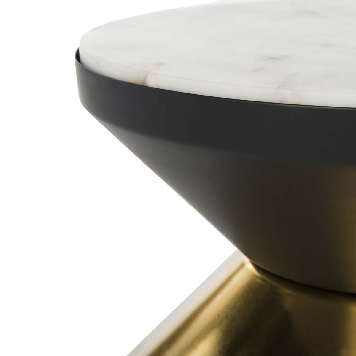 Safavieh Azizi Stone Top Side Table , ACC3202 - Black/Gold/White Stone Top