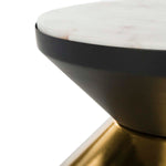 Safavieh Azizi Stone Top Side Table , ACC3202 - Black/Gold/White Stone Top