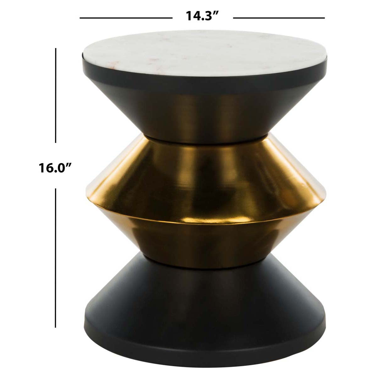 Safavieh Azizi Stone Top Side Table , ACC3202 - Black/Gold/White Stone Top