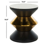 Safavieh Azizi Stone Top Side Table , ACC3202 - Black/Gold/White Stone Top