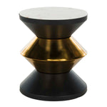 Safavieh Azizi Stone Top Side Table , ACC3202 - Black/Gold/White Stone Top
