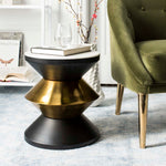 Safavieh Azizi Stone Top Side Table , ACC3202 - Black/Gold/White Stone Top