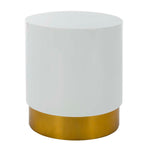 Safavieh Angelo Round Side Table , ACC3203 - White/Gold