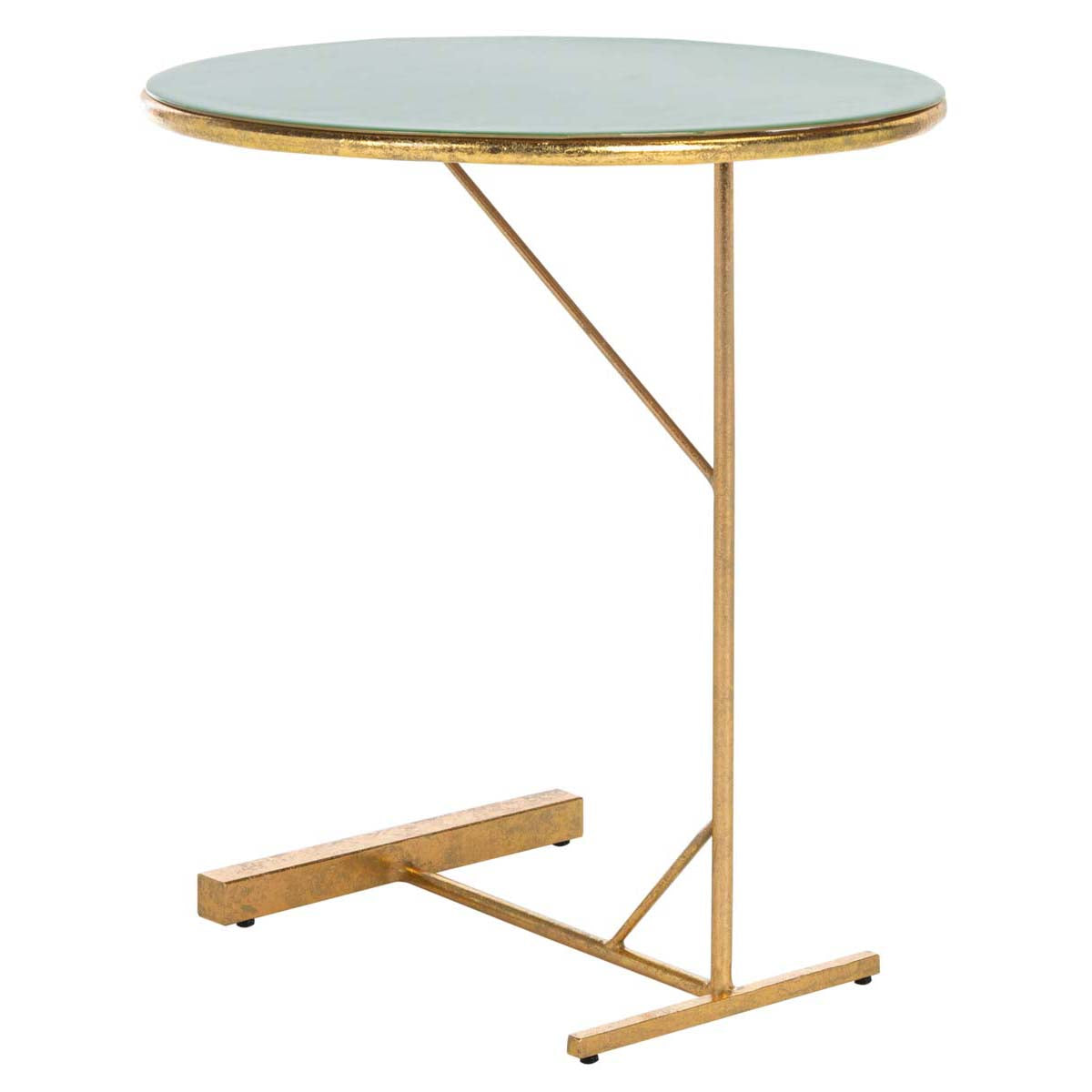 Safavieh Sionne Round C Table , ACC3210 - Hunter Green Enamel/Gold