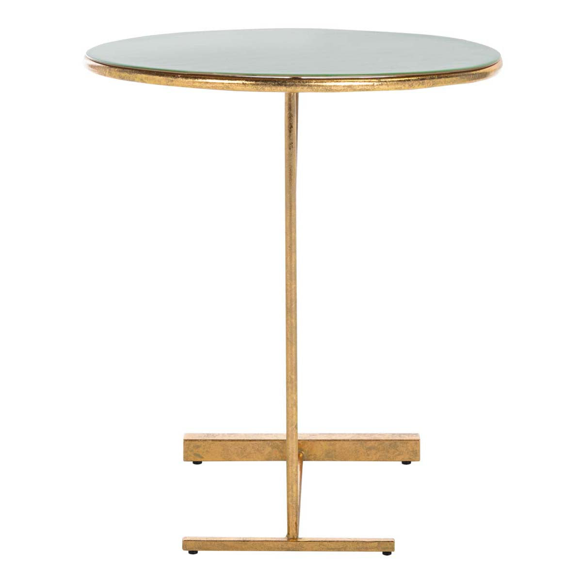 Safavieh Sionne Round C Table , ACC3210 - Hunter Green Enamel/Gold