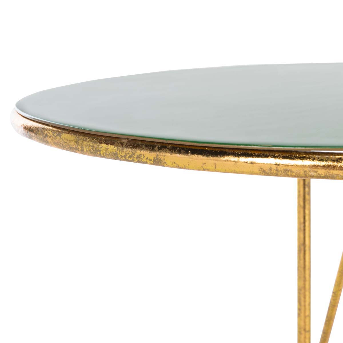 Safavieh Sionne Round C Table , ACC3210 - Hunter Green Enamel/Gold