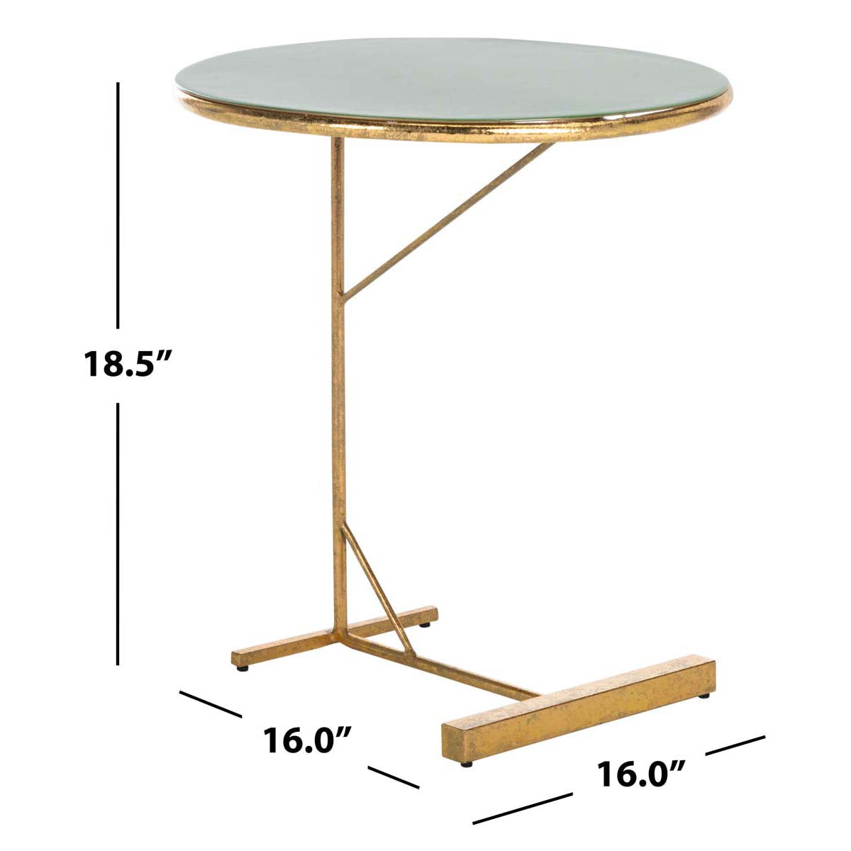 Safavieh Sionne Round C Table , ACC3210 - Hunter Green Enamel/Gold