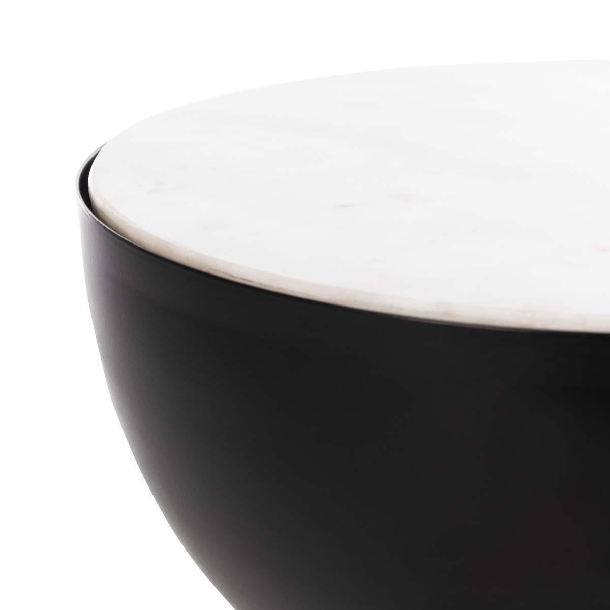 Safavieh Zephyr Round Accent Table , ACC3212 - White Marble/Black/Gold