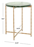 Safavieh Tengah Round Glass Accent Table , ACC3213 - Green/Brass