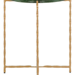 Safavieh Tengah Round Glass Accent Table , ACC3213 - Green/Brass