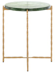 Safavieh Tengah Round Glass Accent Table , ACC3213 - Green/Brass